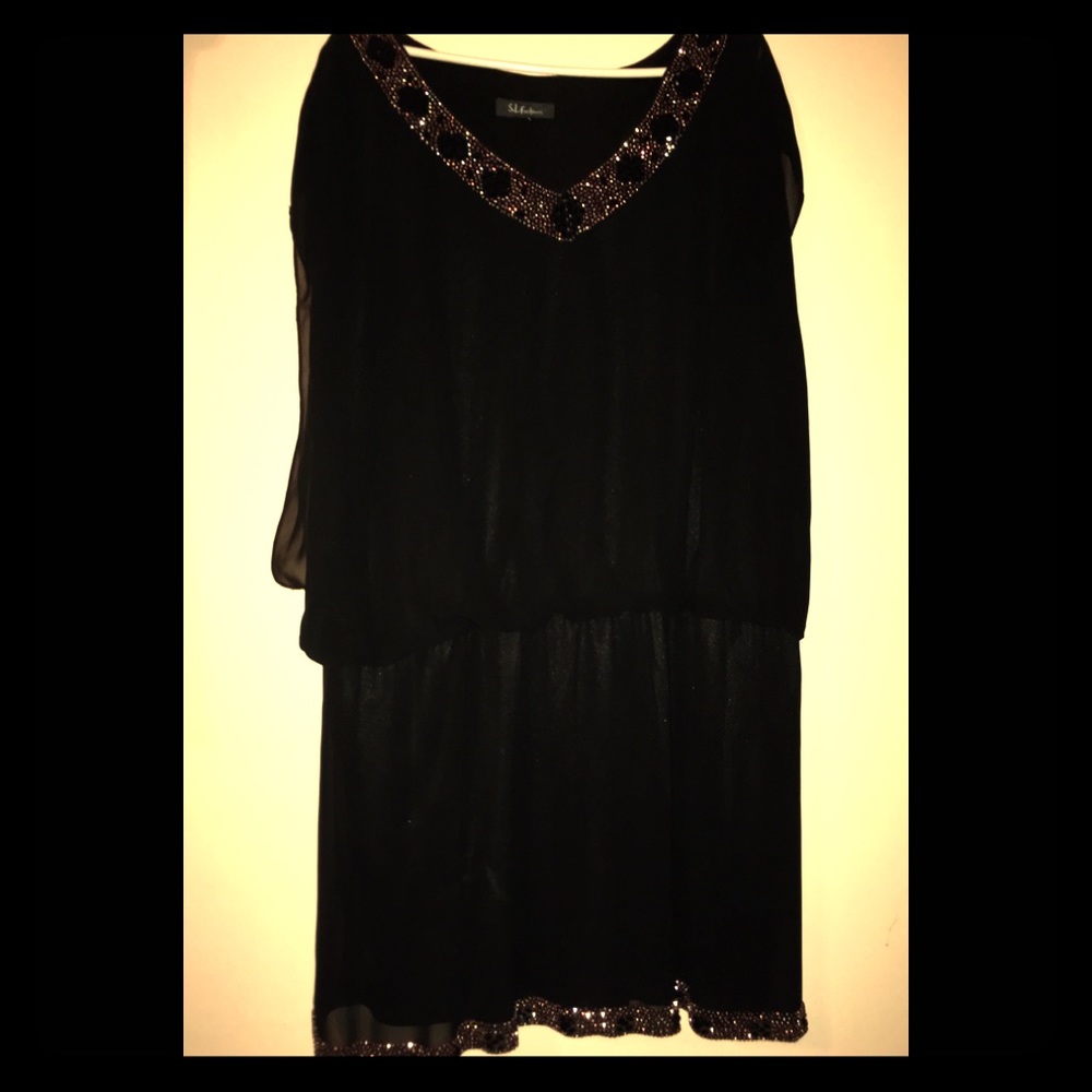Stunning Black Beaded Dress